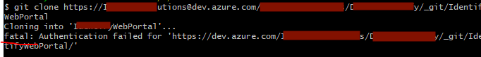 git authentication fatal error